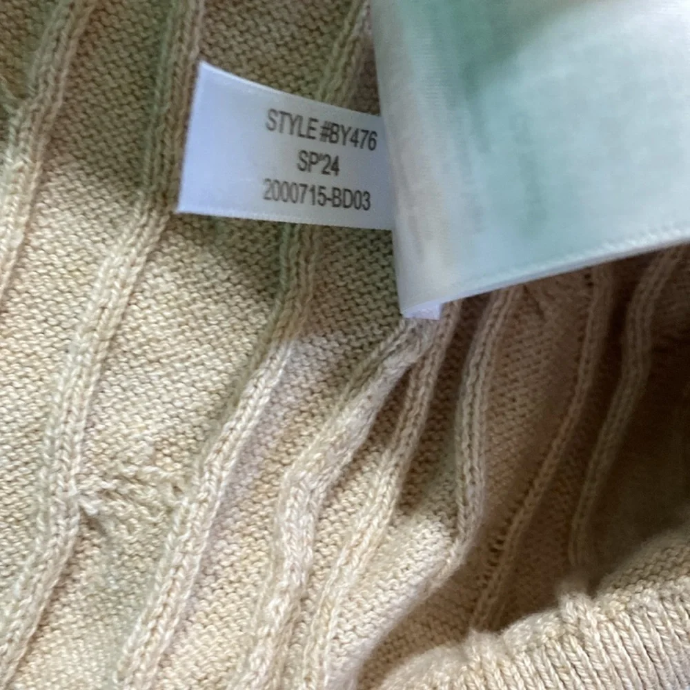 J. Crew Sleeveless Beige Cable Knit Sweater Size Medium